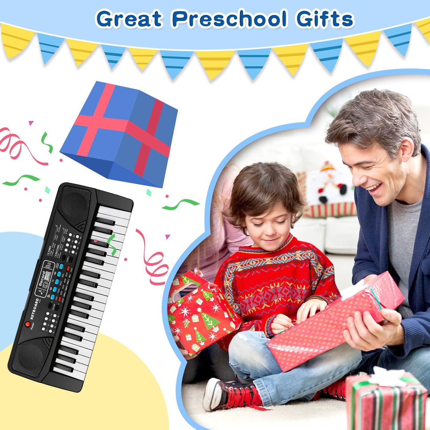 37 Key Piano for Kids Upgrade Piano Keyboard Music Toys for 3+ Year Old